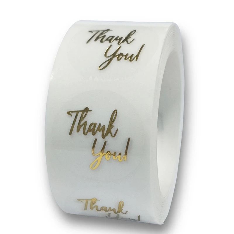 

500pcs Thank You Stickers 1inch Clear Gold Foil for Envelope Sealing Label Stickers Pretty Things for Gifts Package 2.5cm E-01