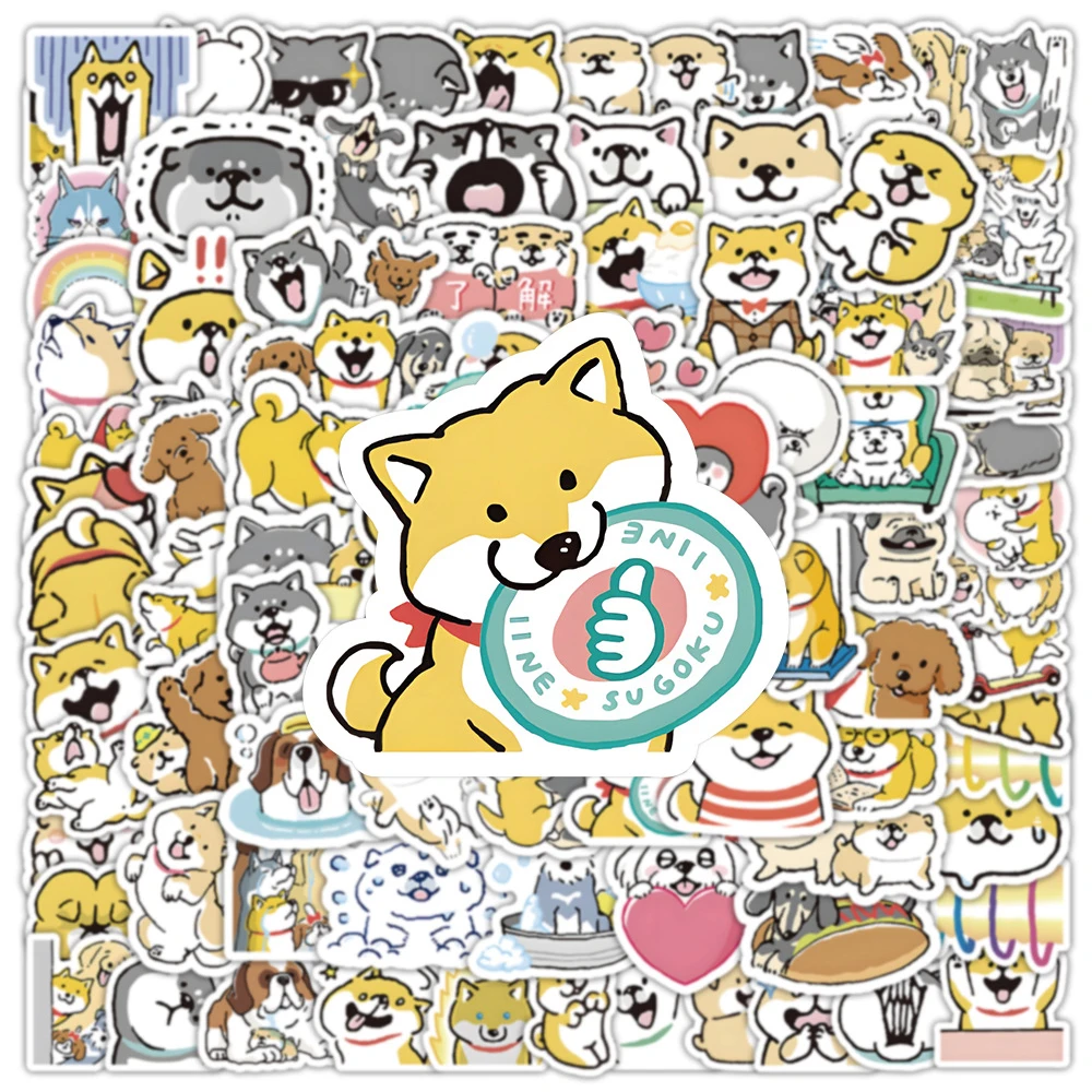 

10/30/50/100pcs Cute Animal Dogs Graffiti Stickers for Kids Decorative Bicycle Laptop Scrapbooking Kawaii Sticker Decals Toys