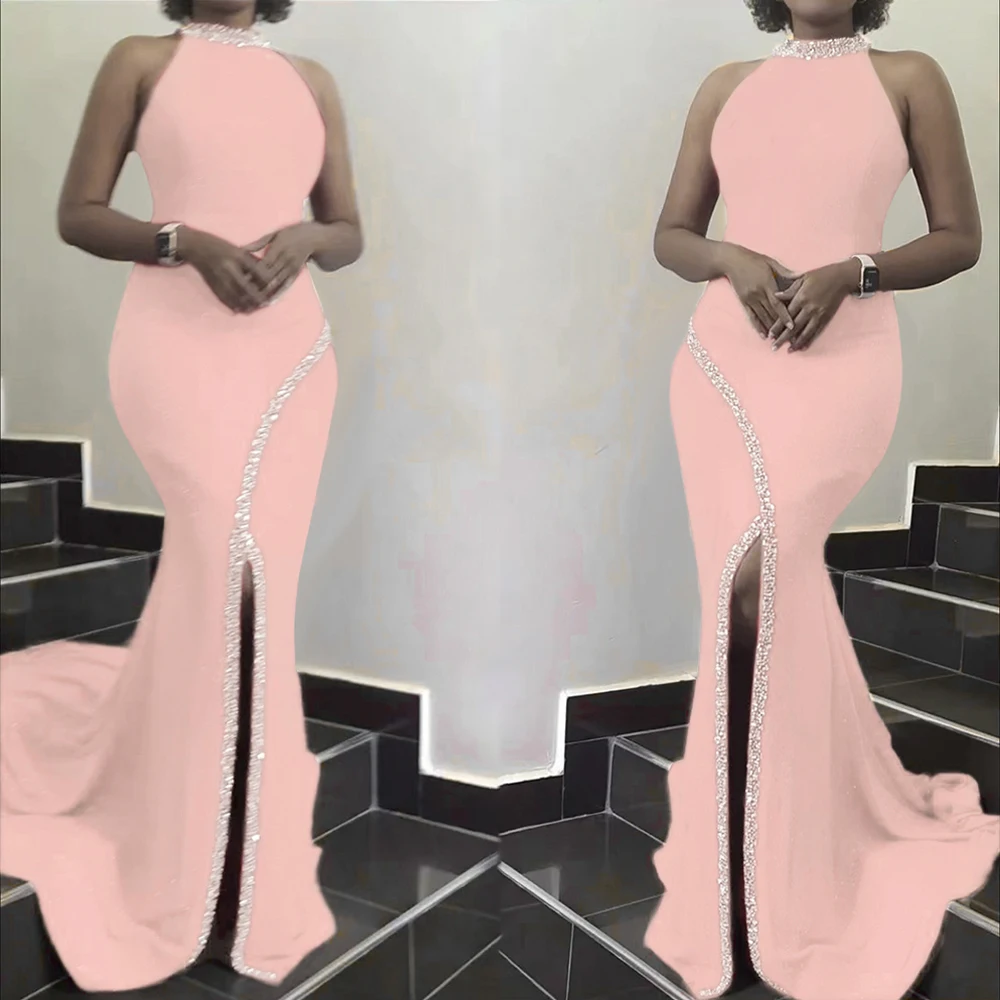 MD Vetement Femme 2022 Sleeveless Evening Dresses Ankara Dashiki Slim Kaftan Dress Vestido Africano Mujer Elegant Fashion Gowns