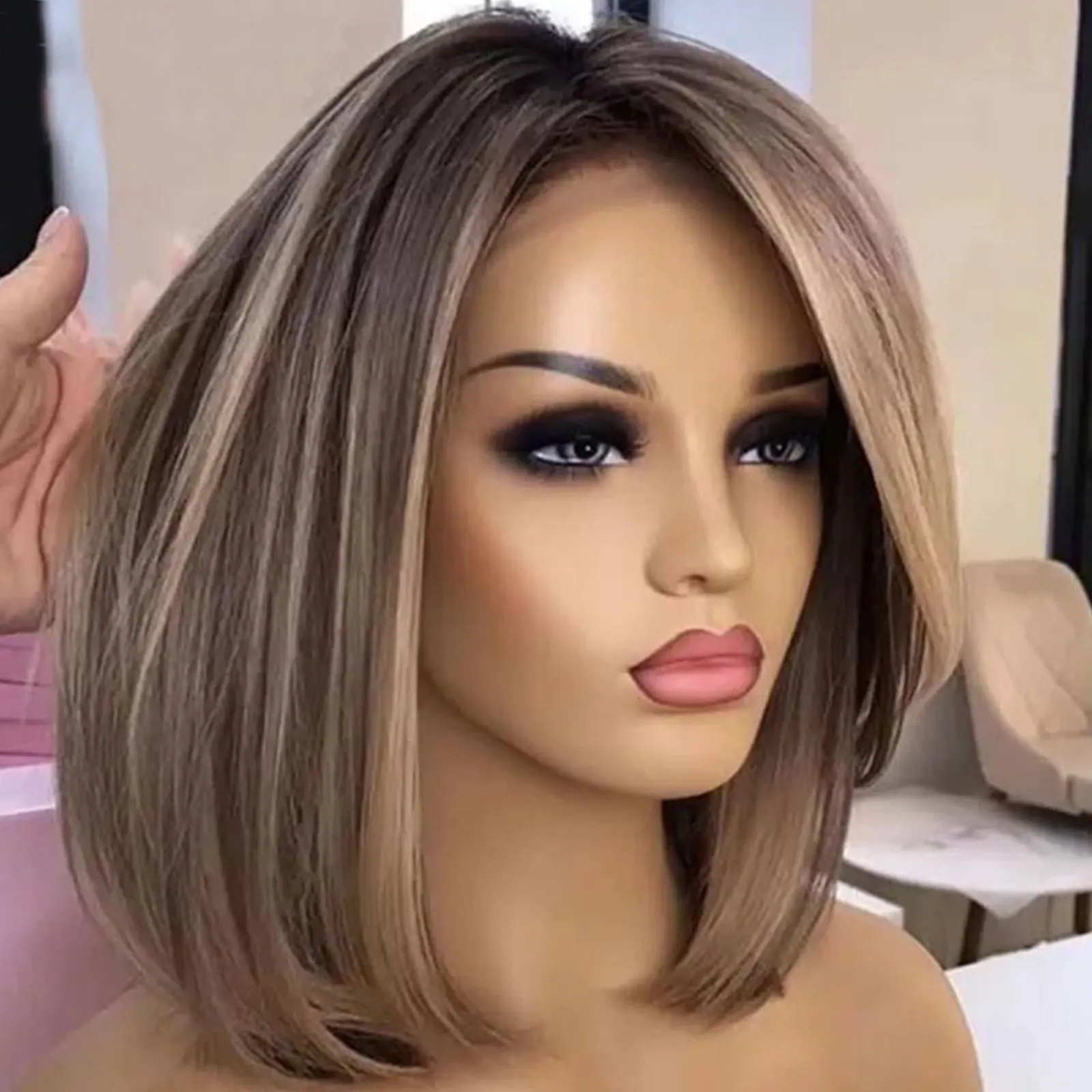 Synthetic Lace Front Short Bob Wigs for Women