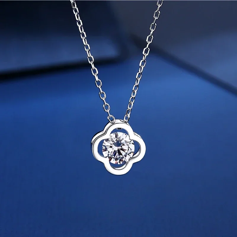 

S925 Sterling Silver Anti Allergic 2024 New Zircon Girl Necklace Light Luxury Collarbone Chain Lady Valentine Pendant Jewelry