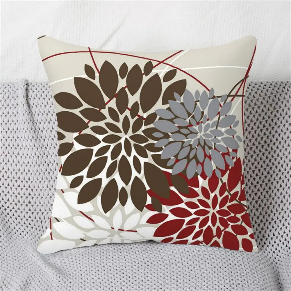 

Pillow Cover Soft Durable Pillowcase Soft Geometric Flower Pattern Pillowcase Set for Home Decoration Washable Sofa for Office