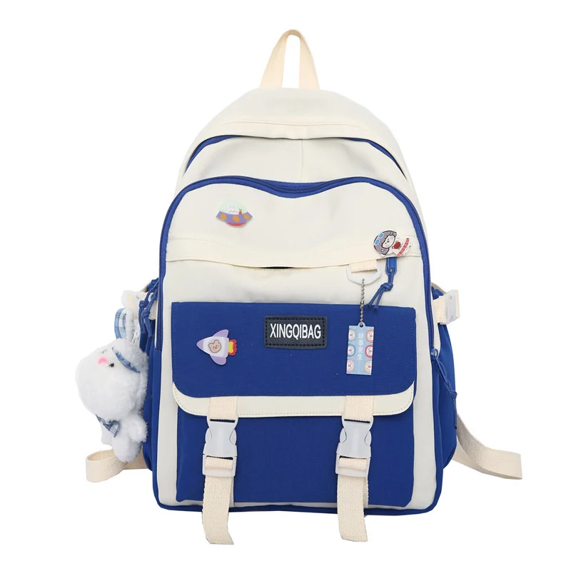 

TRAVEASY Japanese Backpack Women Nylon Panelled Ladies Shoulder Bags Waterproof Middle School Female Students Zipper Bags Trendy
