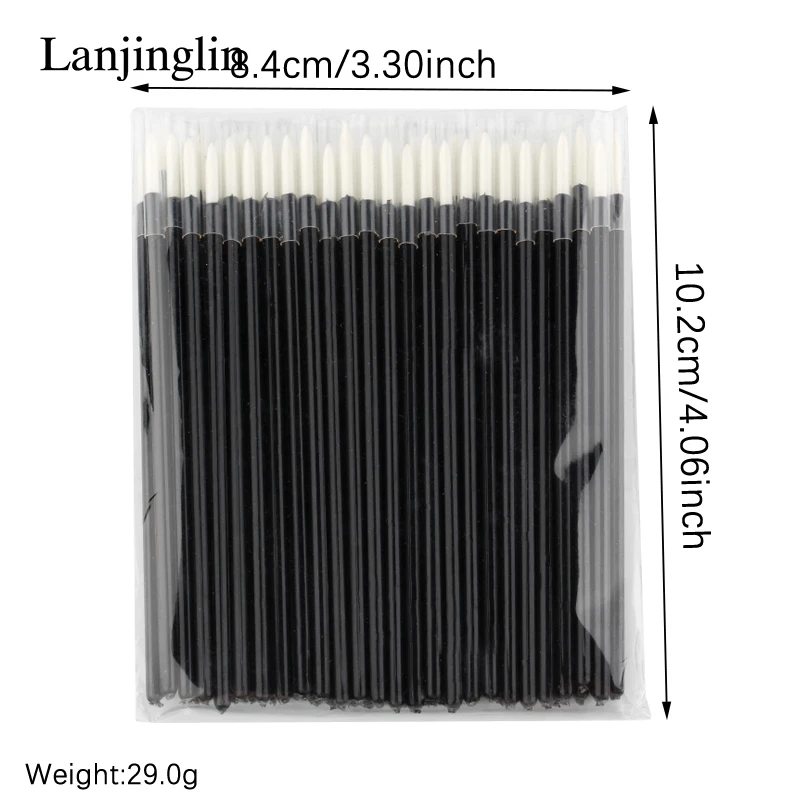 HOT 50Pcs Disposable Eyeliner Make Up Brush Eye Shadow Eyeliner Wand Cosmetic Brush Eyelash Extension Women Beauty Makeup Tool 4