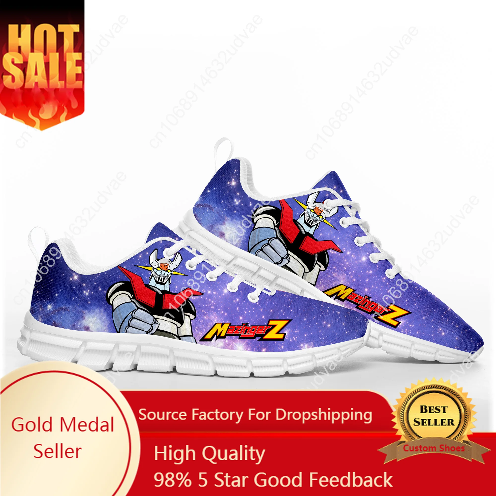 

Mazinger Z Cartoon Manga Anime Comics Sports Shoes Mens Womens Teenager Kids Children Sneakers Custom High Quality Couple Shoe