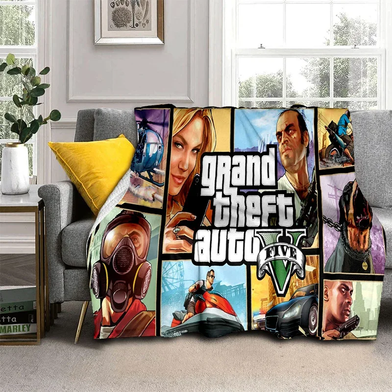 3Dゲーム用自動ゲーム用毛布,家庭用ソフトスロー毛布,ベッドルーム,ソファ,ピクニック,旅行,オフィス,子供用カバー