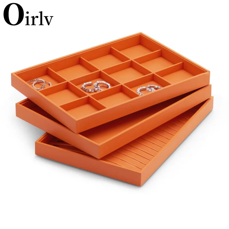 OirlvLuxuryLeatherJewelryTrayMultifunctionJewelryDrawer