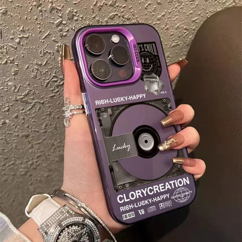 Per Iphone 15 14 13 12 11 Pro Max Xs X Xr Retro Giradischi Placcatura Cover Opaca Per Iphone 13 12 14 15 11 7 8 Plus Custodia