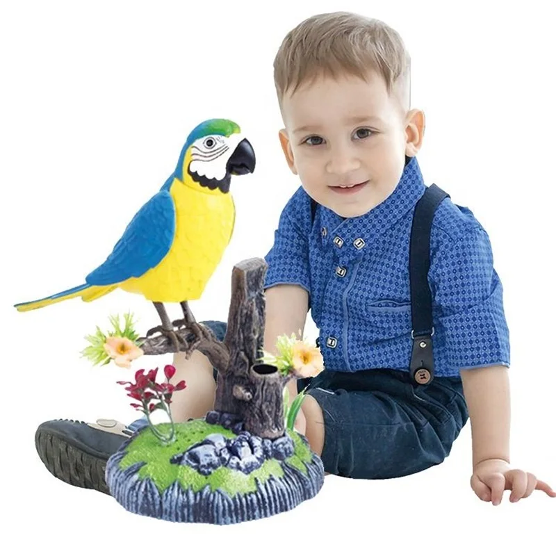 

Sound and Voice Control Stimulation Induction Cage Bird Sound Electric Bird Pet Toy with Pen Holder Children's Toy Gifts