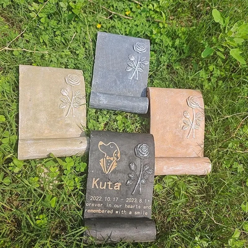 Pet Memorial Stone Dogs Name of Death Personalized Pet Loss Gifts Dog Grave Marker Plaque Tombstone Custom