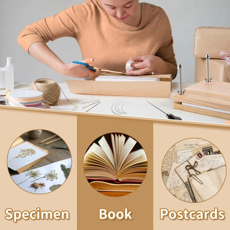 Book Press, Book Binding Kits,Bookbinding Supplies,Book Binding Kit For Beginners Bone Folder Tool For DIY 7.9X11.6 Inch-A03I