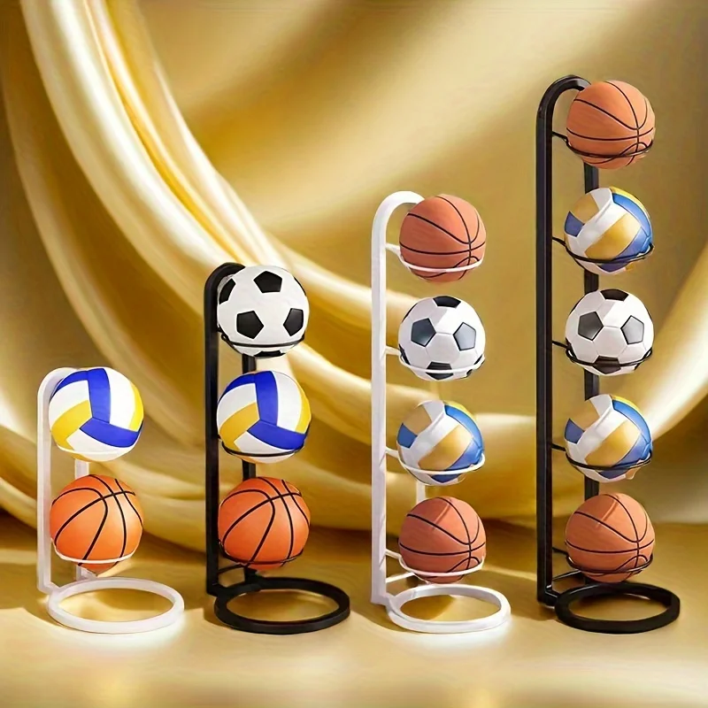 1 Stück schwarzer Sportball-Organizer aus Metall – für Bälle, multifunktionales Aufbewahrungsregal, perfekte Regale für Weihnachtsgeschenke – Detail 3