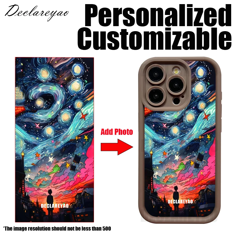 Personalisierte DIY individuelle Foto individuelle Hülle für Apple iPhone 16 Pro Max 15 14 Plus 13 12 Mini 16e Cover Bild Silikon weich – Detail 3