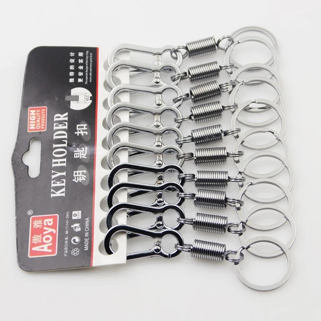 Stainless Steel Carabiner Clip Key Ring Clips Self Retractable Key Chains  Holder Heavy Duty Carabiner Key Chain Clips Anti-Lost - AliExpress