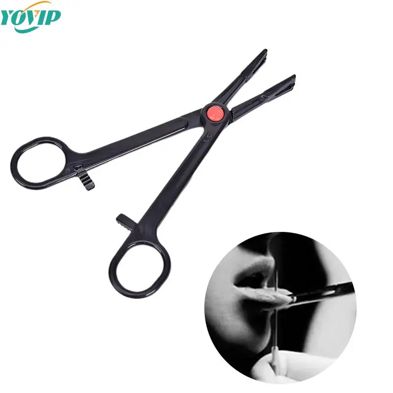 

1Pc Profession Acrylic Disposable Body Piercing Plier Plastic Clamp Body Ear Lip Navel Nose Tongue Eyebrow Piercing Forcep Tool