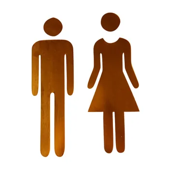 1 Pair Bathroom Acrylic Mark Label Removable Back Self-adhesive Toilet WC Sign Wall Sticker DIY Decor Woman Man WC Logo 2