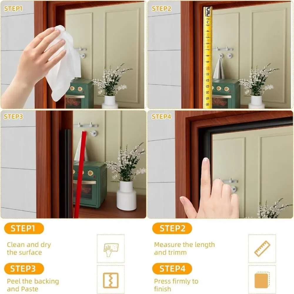 Soundproof Weather Stripping Rubber Door Seal Strip - Windproof, Self-Adhesive Insulation
