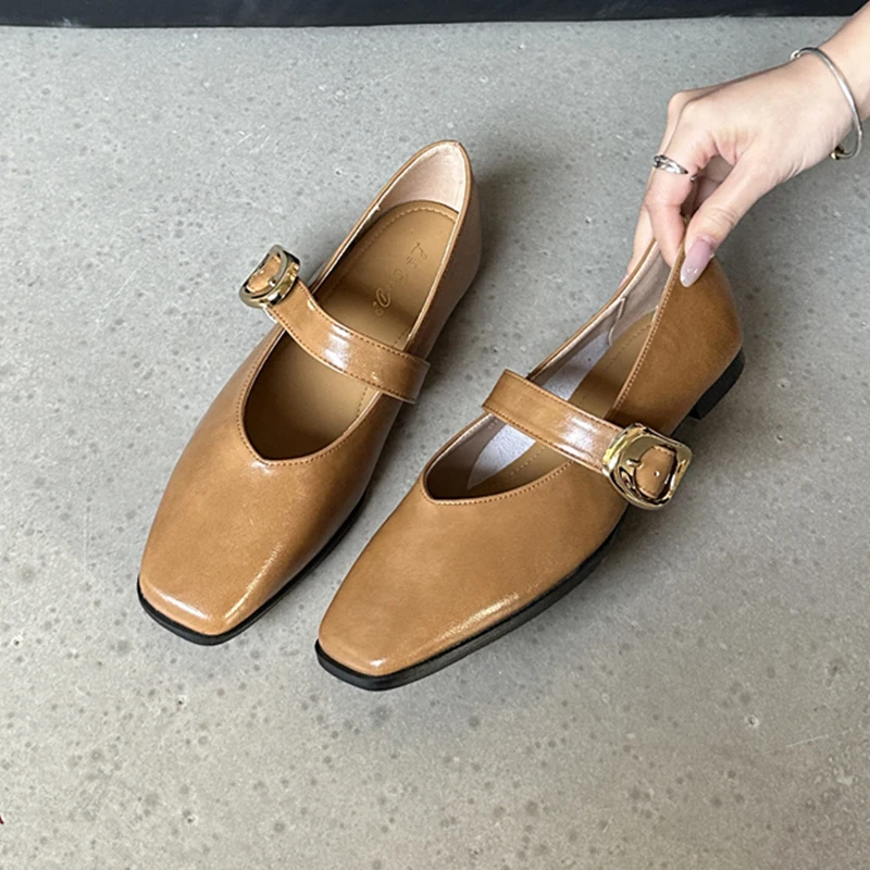 ZOOKERLIN Spring Autumn New Home Women Slippers Genuine Leather Shoes For Women Clogs Outdoor Non-slip Slides Flat Shoes Buckles