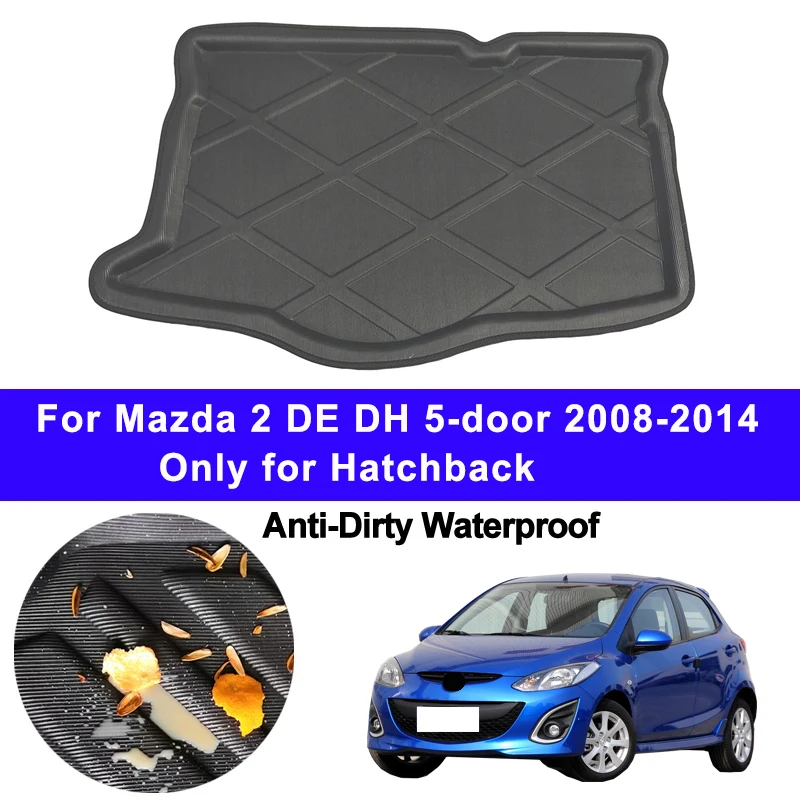 Car Rear Boot Cargo Liner Tray Trunk Floor Carpet Per Mazda 2 Mazda2 De Dh 5-Door 2008-2014 Hatchback Mats Tappeto Pad Anti-Sporco