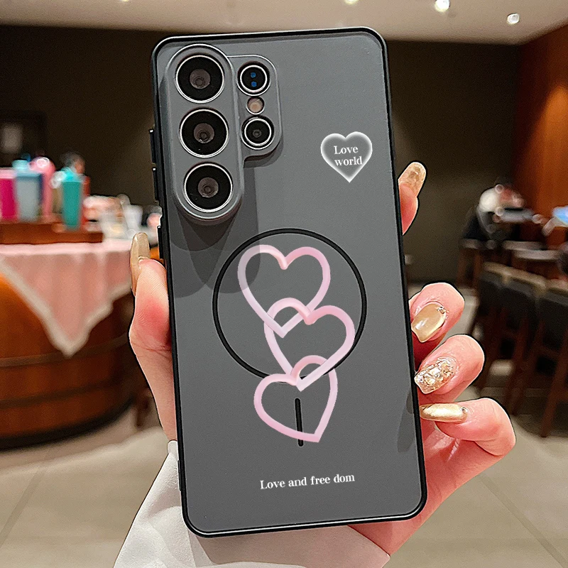 Love Heart Printed Magnetic Phone Case Cover