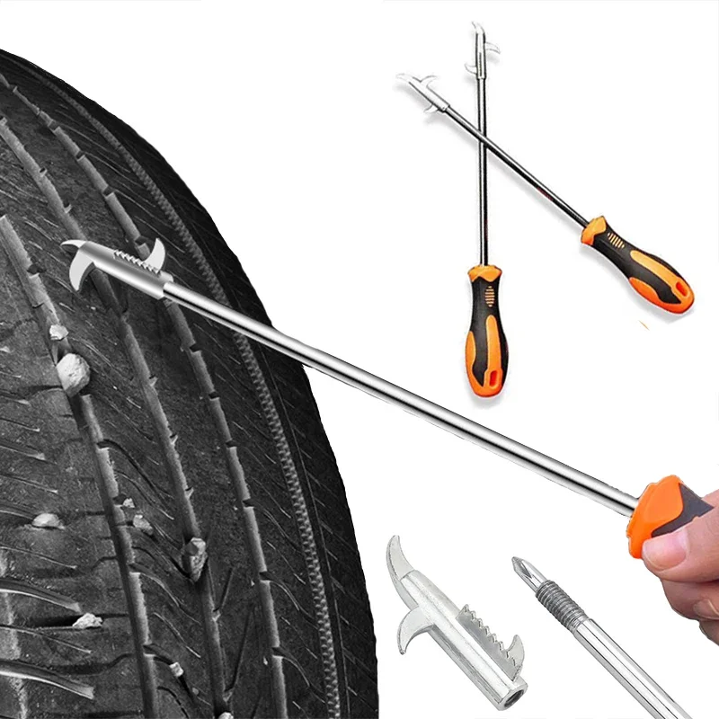 Car Tire Stone Cleaning Hook Tire Gap Stone Removal Hook Remover Detachable Screwdriver Cleaner Car Tire Repair Tools