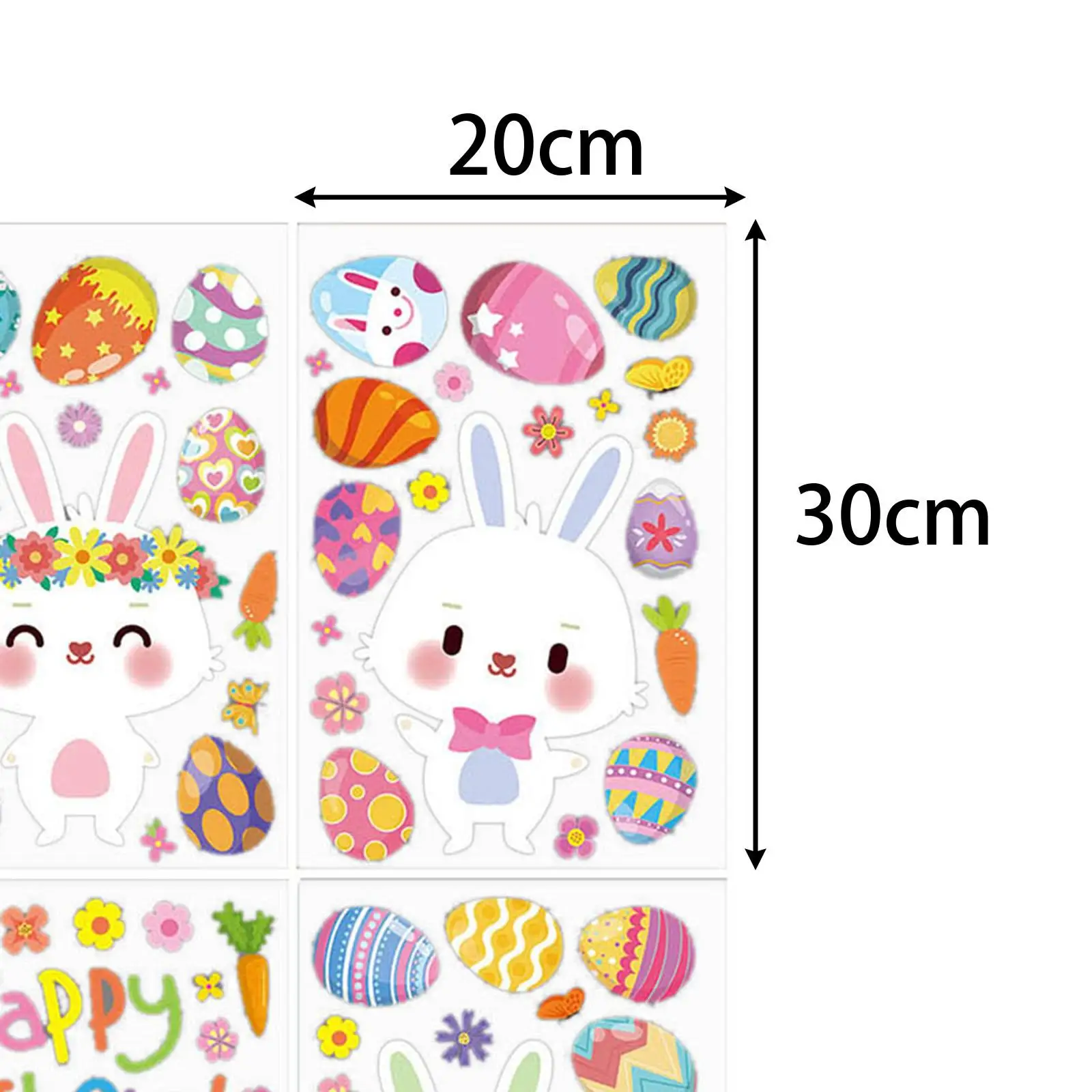 9 Sheets Easter Bunny Window Stickers Easter Eggs Gifts Holiday