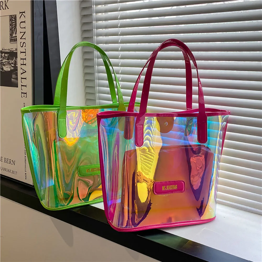 Clear Laser Shoulder Bag Crystal PVC Transparent Bags 2023 Women