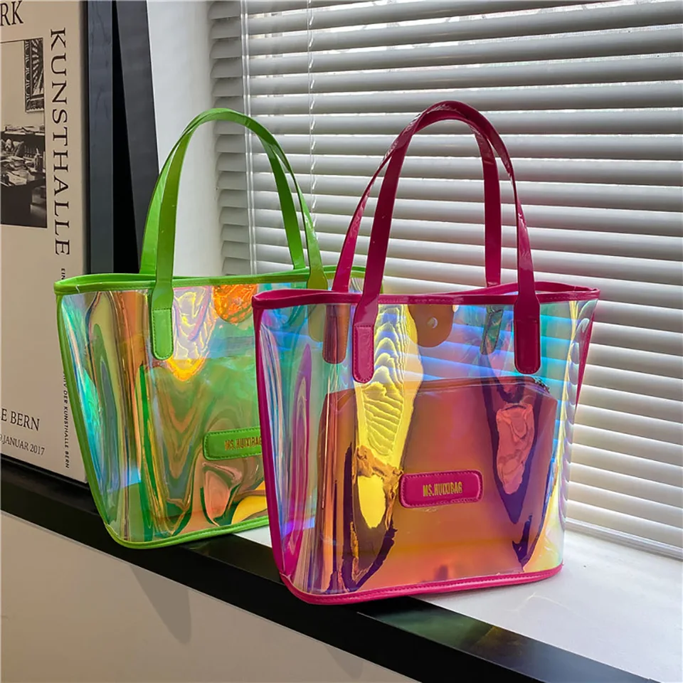 Transparent Jelly Bag 2023 Stylish Ladies Clear PVC Clutch Purse