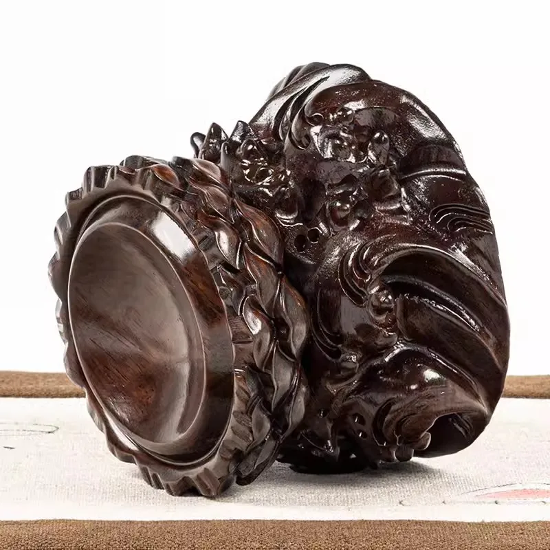 Solid wood crystal ball ornament base, glass ball base, rotatable entrance, bedroom, living room decoration