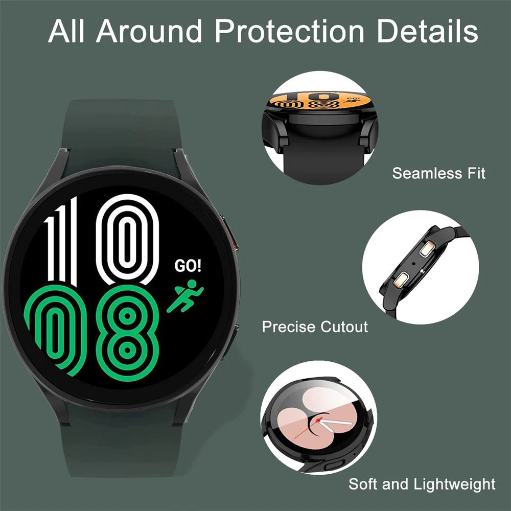 Deluxe Tempered Glass Protective Bumper Case with Screen Shield