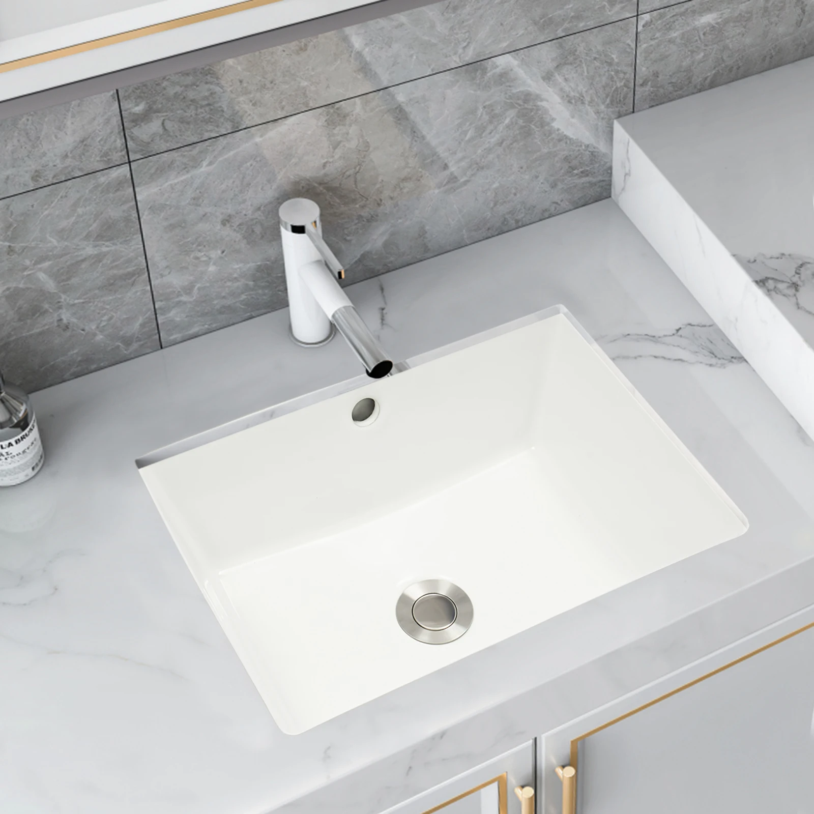 Bathroom Sink with Overflow Humanized Design Smooth Edges Build To Last Bathroom Sink for Bathrooms/Lavatories/Restrooms