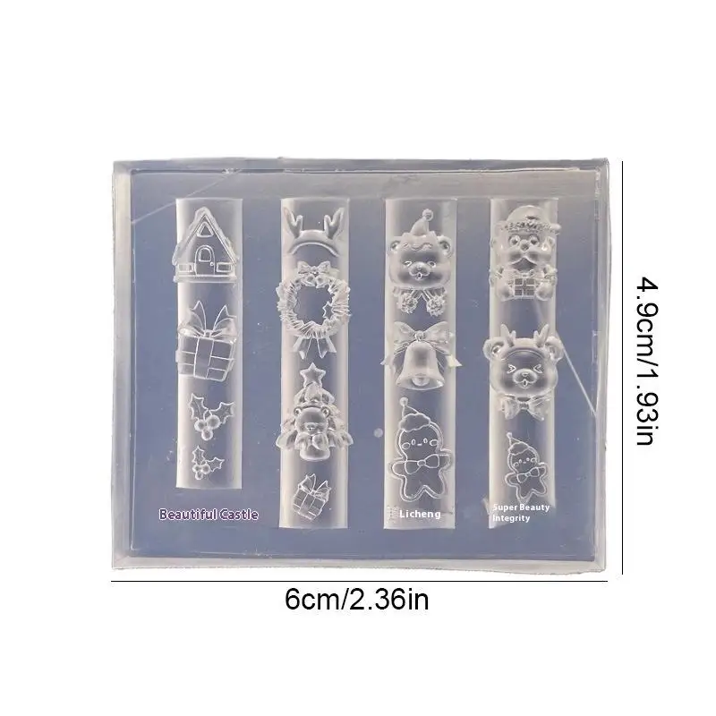 1Pcs 크리스마스 눈사람 크리스마스 트리 3d 네일 몰드 산타 클로스 네일 장식 Diy 디자인 실리콘 매니큐어 몰드 네일 아트 참