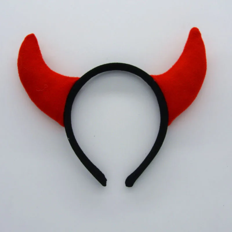 Costume Headband Adults Kids Plush Men Boy Animal Black Red Devil Horn Headband Demon Hairband Gift Birthday Party Cosplay Costume Halloween