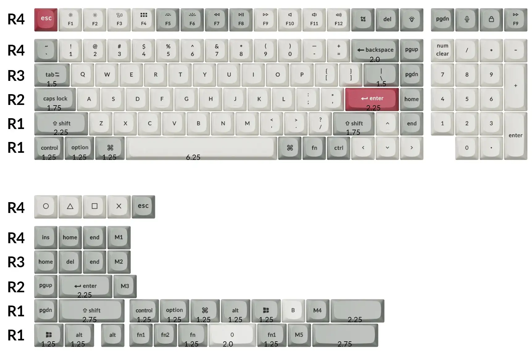 PBT OSA Conjunto completo para teclado mecânico