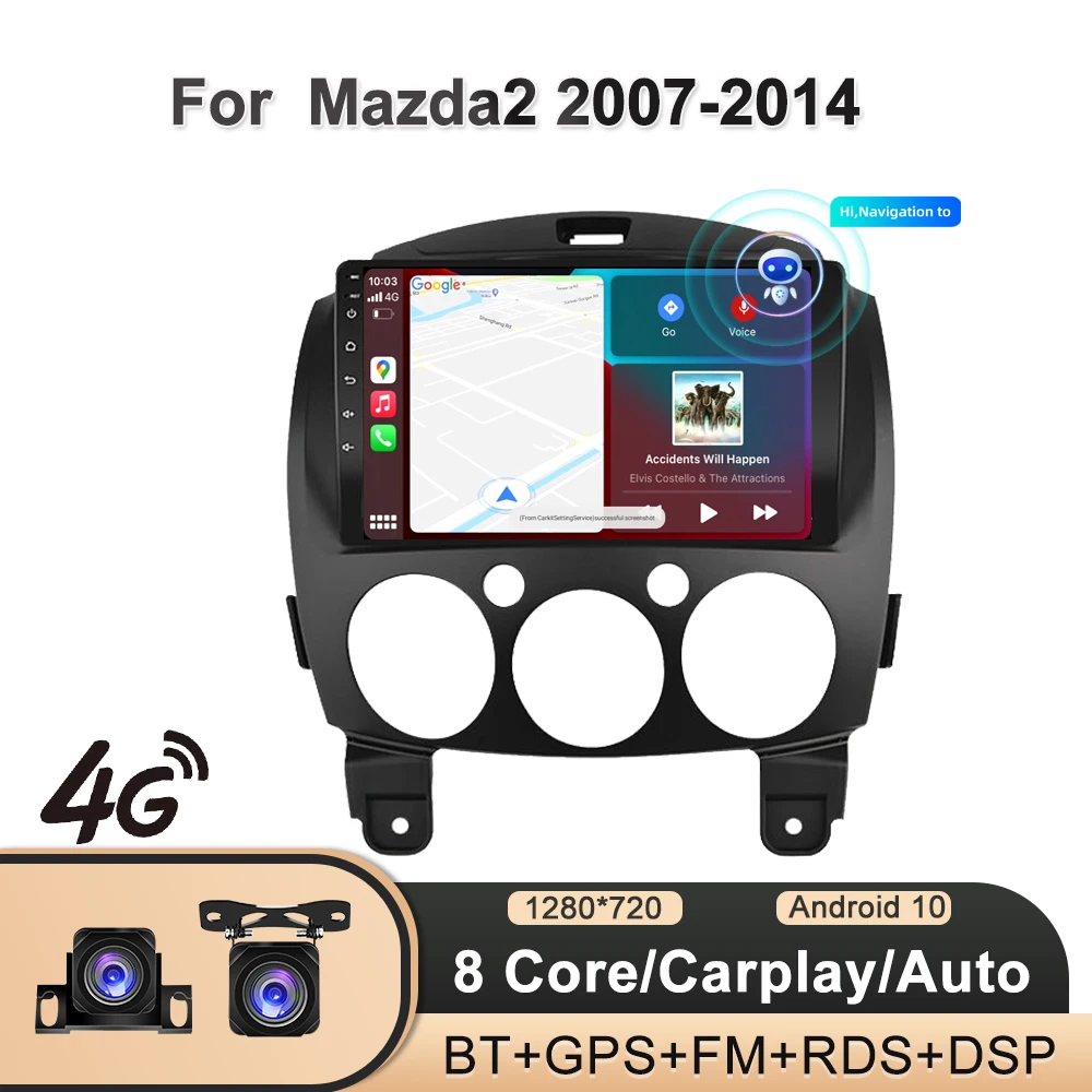 

Car Android Radio Multimedia Player For MAZDA 2 Mazda2 2007 2008 2009 2010 2011 2012 2013 2014 GPS Navi 2din 2 din autoradio
