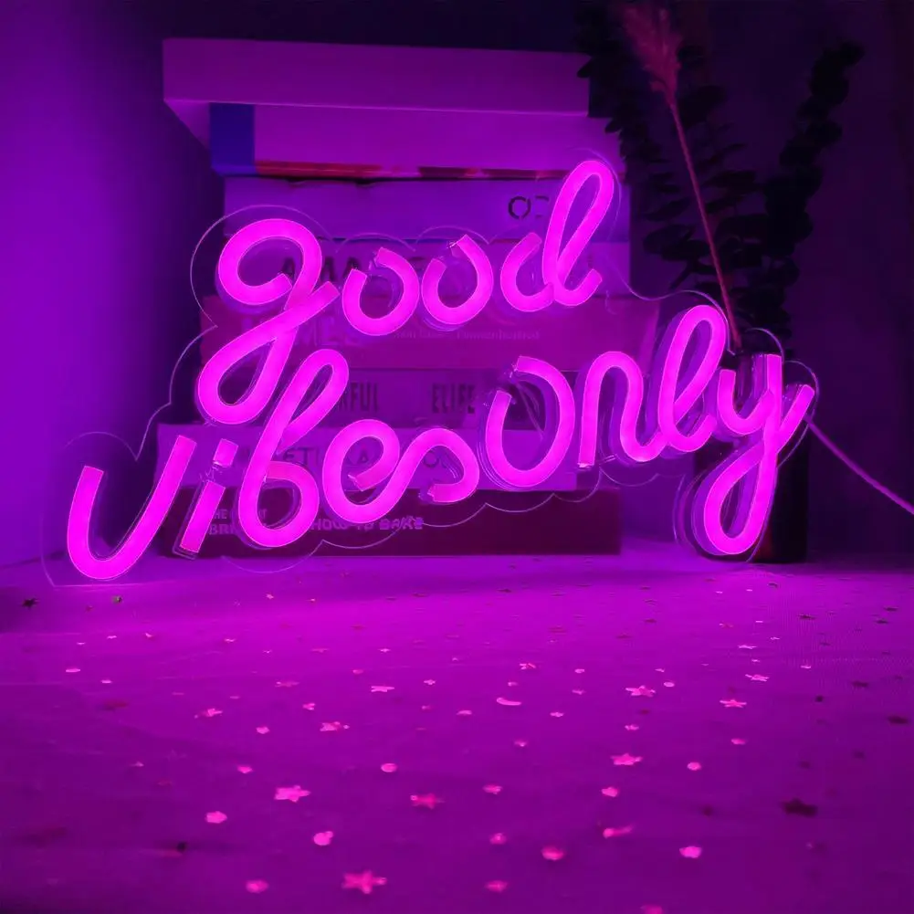 bathroom night light Good Vibes Only Neon Signs Decor Light Lamp Bedroom Beer Bar Pub Party Hotel Game Room Wall Art Christmas Decor star wars night light