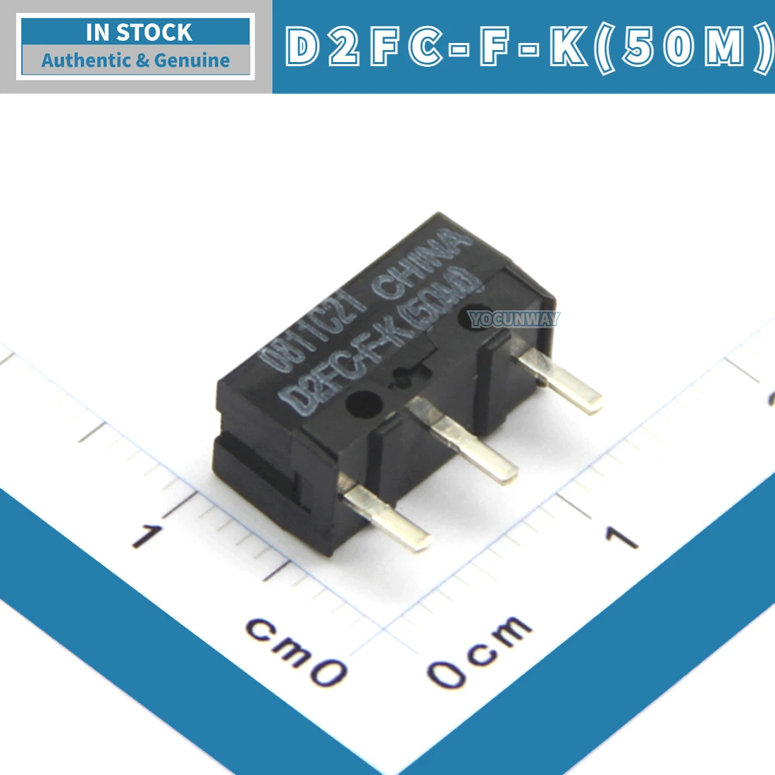 10 Stuks-100 Stuks D2FC-F-K(50M) Nieuwe Authentieke Originele Omron Microschakelaar Blauwe Stip Limiet Schakelaar 3 Pins Muisknop Reparatie Groothandel