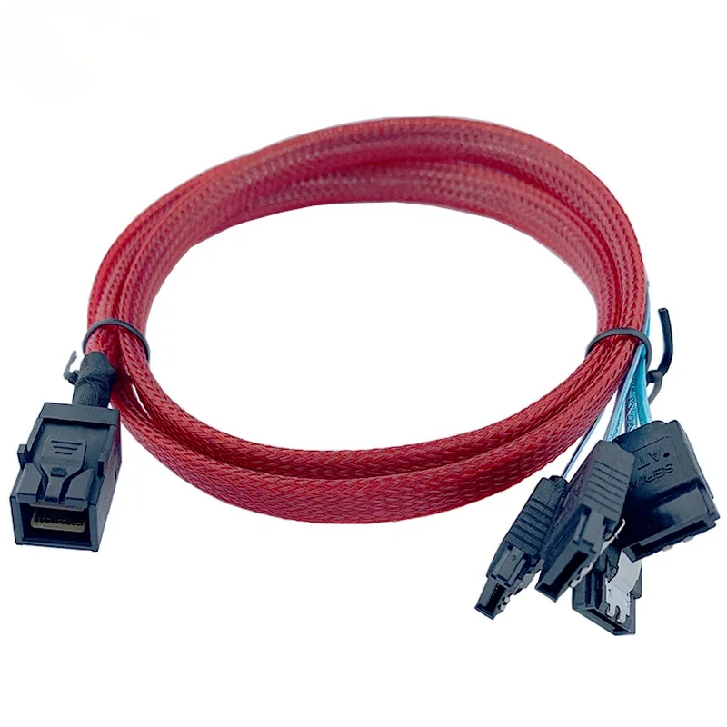 

HD Mini SAS 12G SFF-8643 To 4 SATA Cable Adapter,Internal SFF 8643 Motherboard Controller To 4 SATA Hard Drive Converter