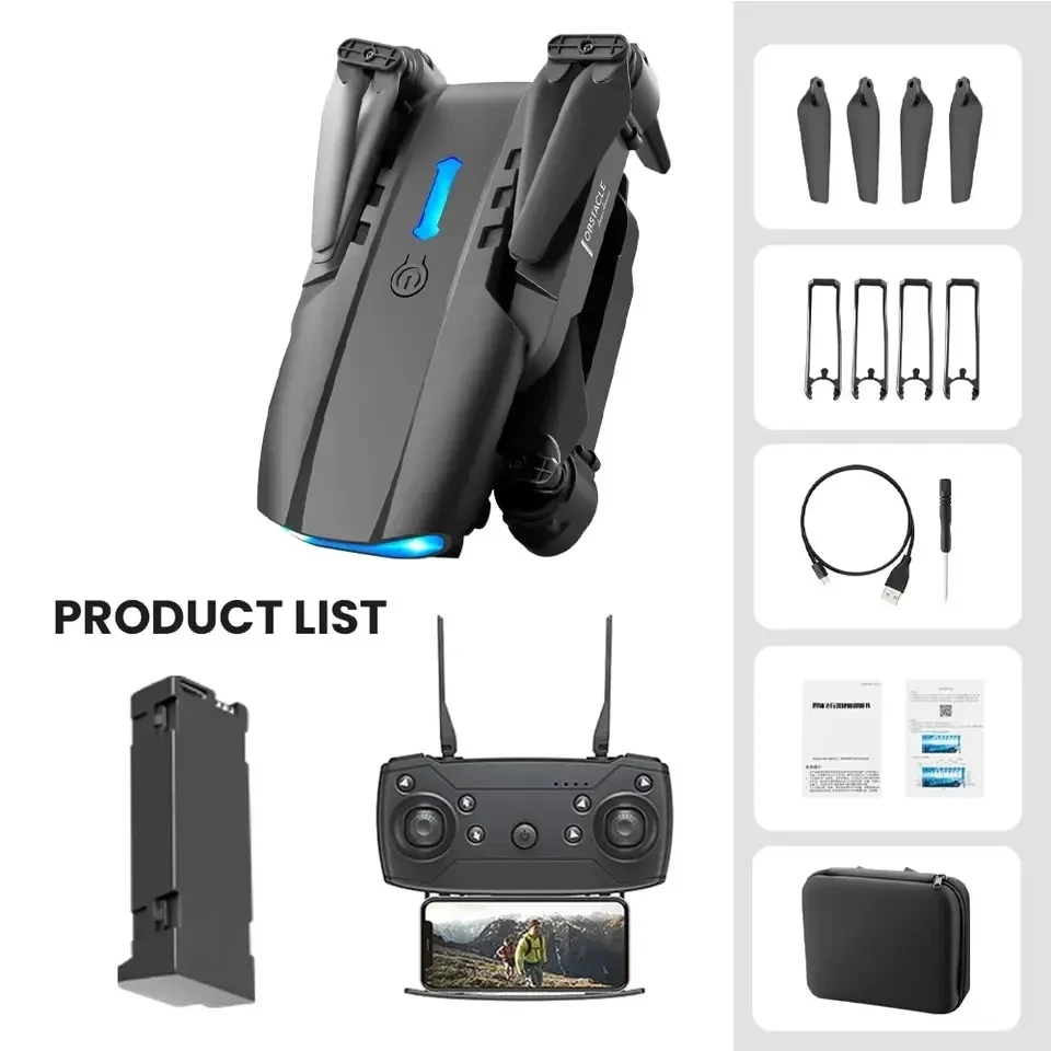접이식 미니 와이파이 FPV RC 항공 사진 쿼드콥터, 전문 드론, E99 HD 4k 카메라, RC 헬리콥터 장난감 선물