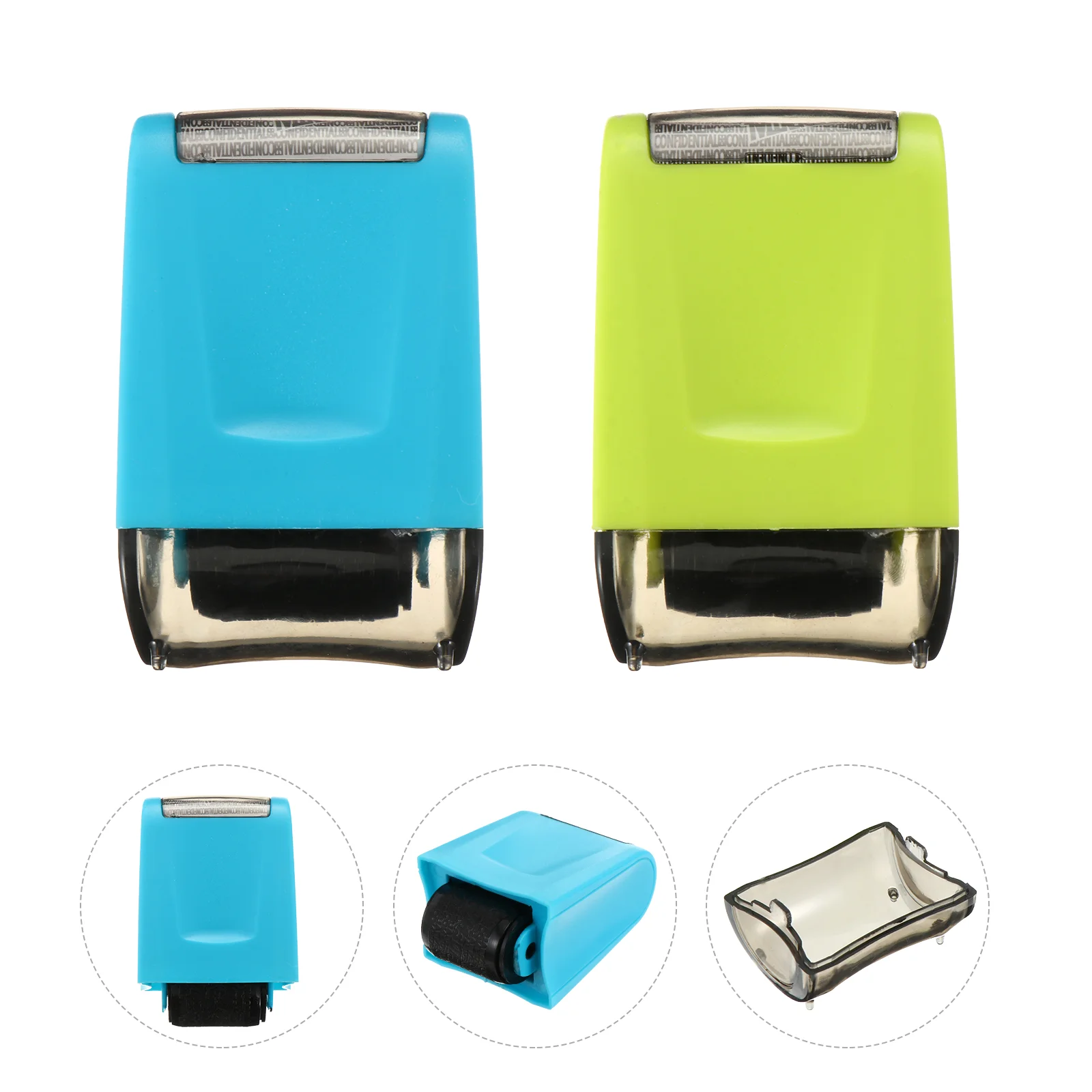 

2 Pcs The Name Stamp Seal Plastic Confidential Seals Handheld Garbled Stamps Convenient Security Privacy Protection