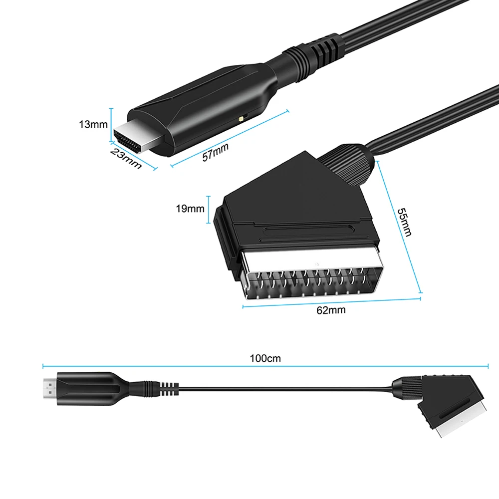 1080P Scart To HDMI-Compatible Converter    PS3/HDTV/DVD/ ڽ  HDMI ȣȯ ¿ SCART Է
