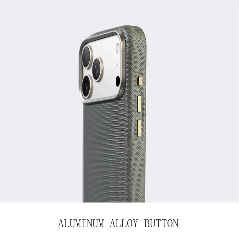 Luxury Diamond Textured Leather Case with Alloy Lens and Wireless Charging Compatibility