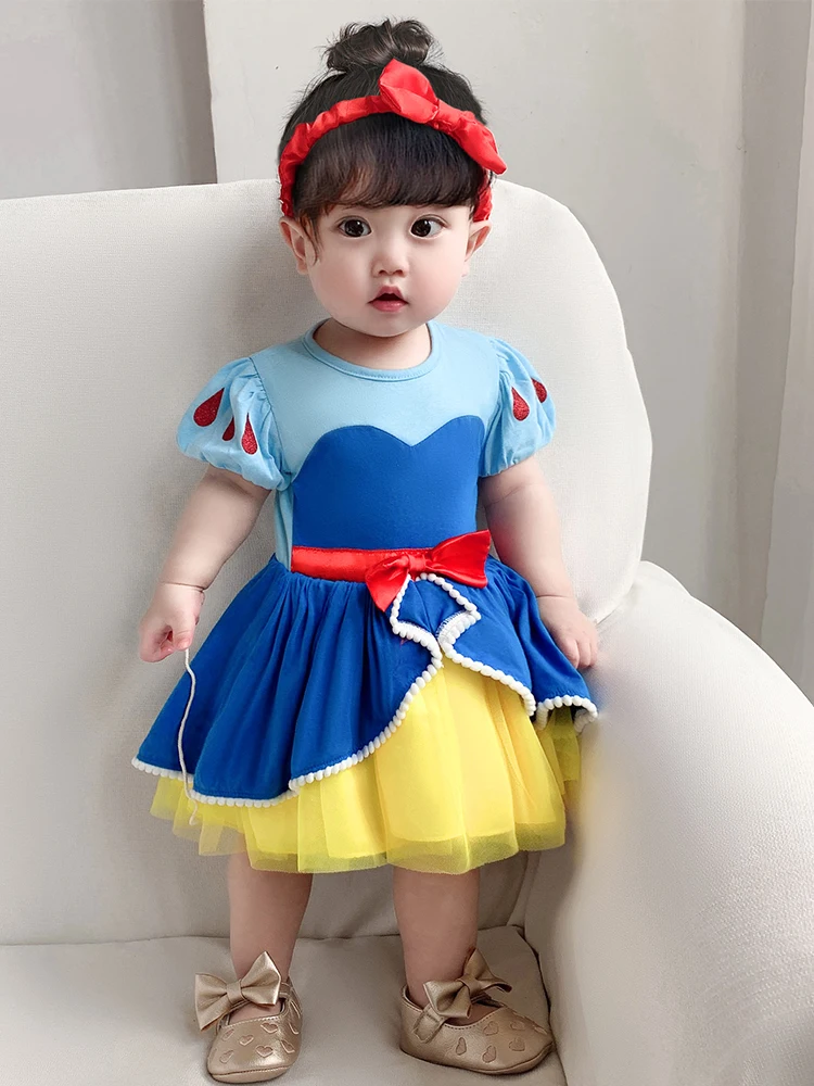 Baby TUTU Romper Dress With Headband Infant Baby Girl Clothes Size 3-18M Lovely Design Baby Clothes Party Photos Dresses