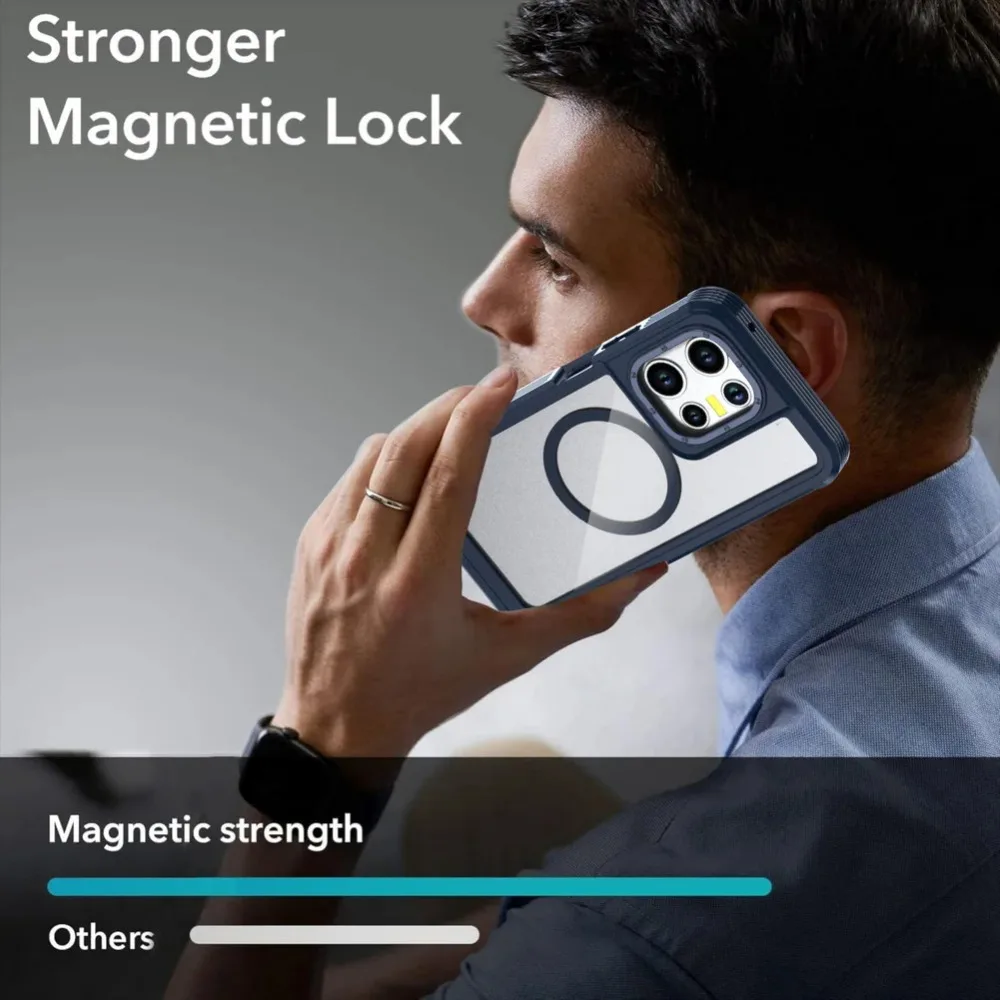 Heavy Duty 3-in-1 Magnetic Case with Anti-Shock Kickstand and Belt Clip Cover