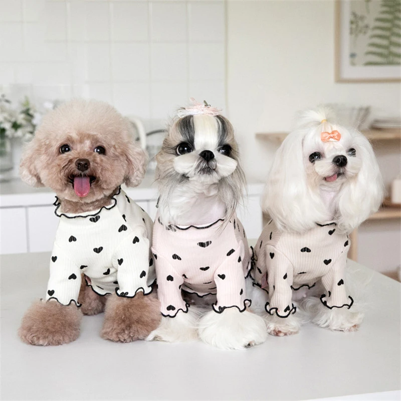 Sweet Love Puppy Dog Sweater Spring Autumn Cotton Pet Clothes for