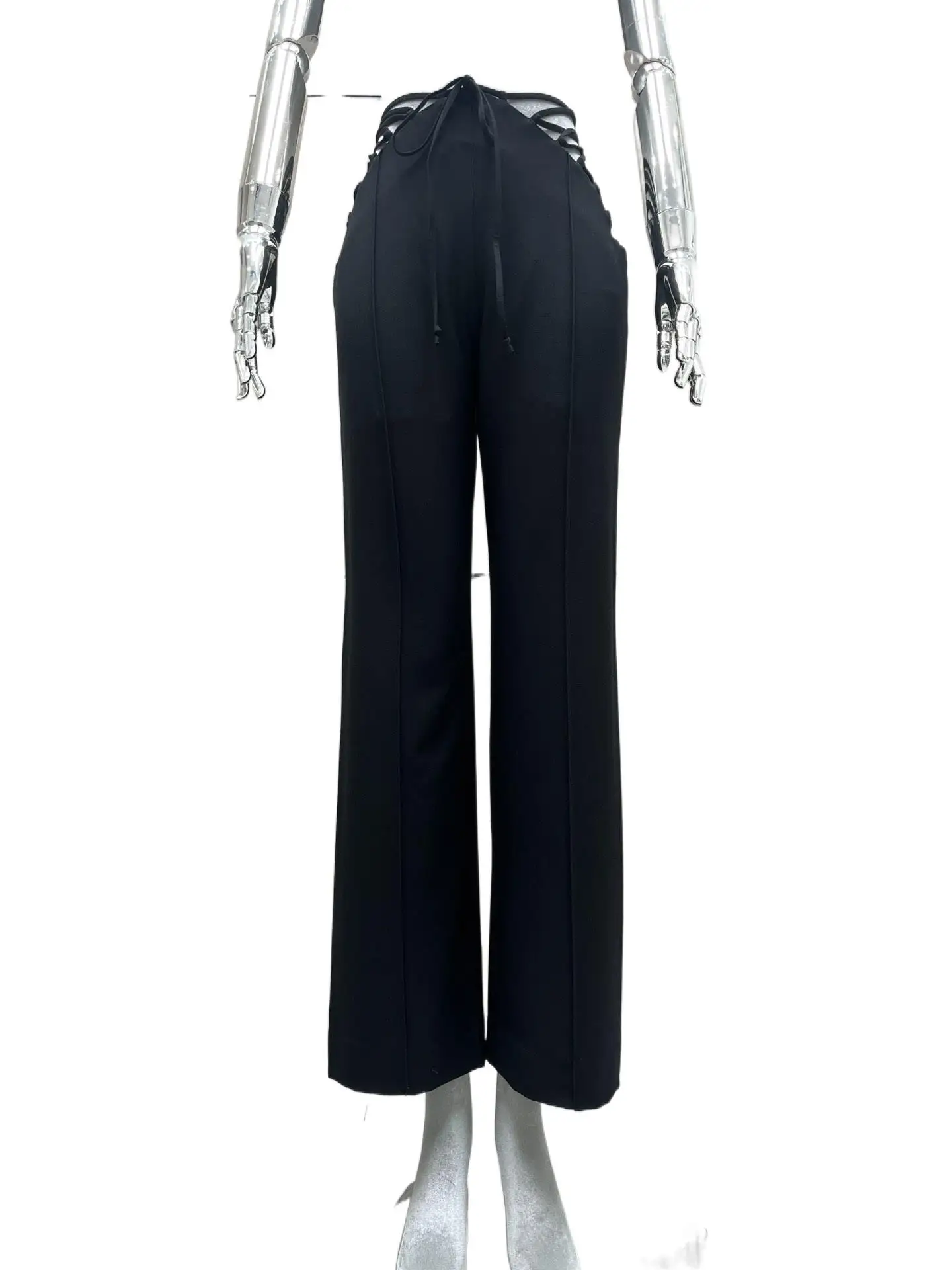 

2023 Women's Clothing Lace-up Suit Pants 0817