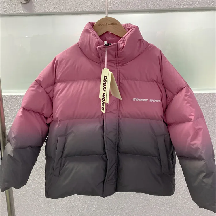 Winter Boys Girls Stand up collar gradient down jacket Child Warm Coat 4-14 Outerwear