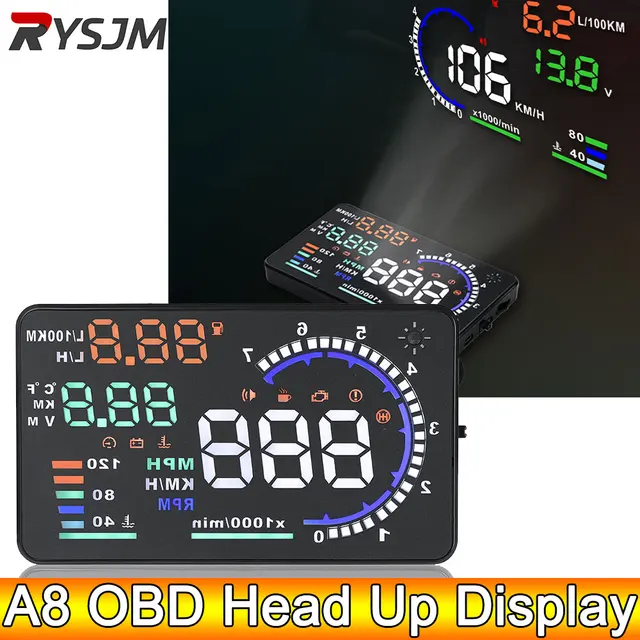 5.5" OBD2 HUD Speed & Tachometer 1
