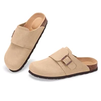 Sabots Shevalues en liège pour femmes, mules en daim de vache avec soutien de la voûte plantaire, tongs de plage confortables, chaussures unisexes tendance 1