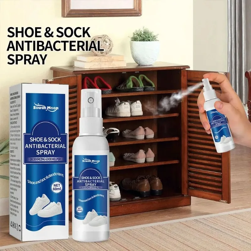 60ml Shoe Shock Antibacterial Spray Foot Odor Shoes Stink Freshener Socks Odor Remover Spray Refresh Antiperspirant shoe odor removal spray shoe odor spray
